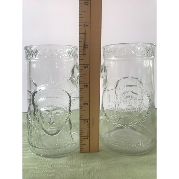 2 STATUE OF LIBERTY 1886-1986‎ CENTENNIAL CUP/MUGS Anchor Glass Tampa FL Vintage - Picture 4 of 6